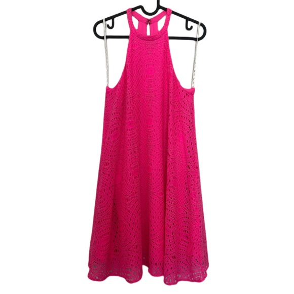 SOLD Lilly Pulitzer Hot Pink Quinn Halter Swing Dress Size Small - Picture 2 of 10